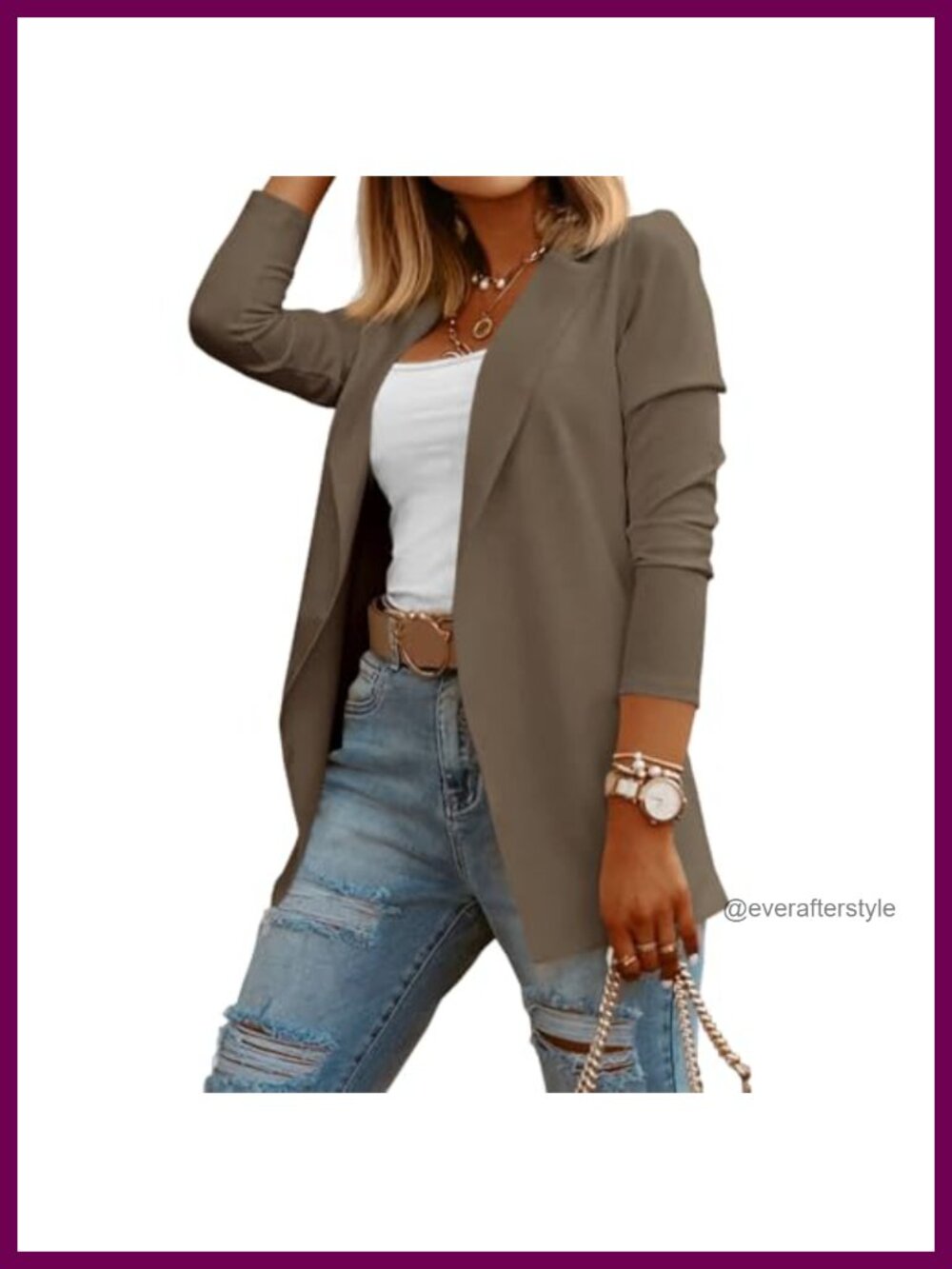Womens Casual Long Sleeve Knit Blazer Work Business Office Outfit